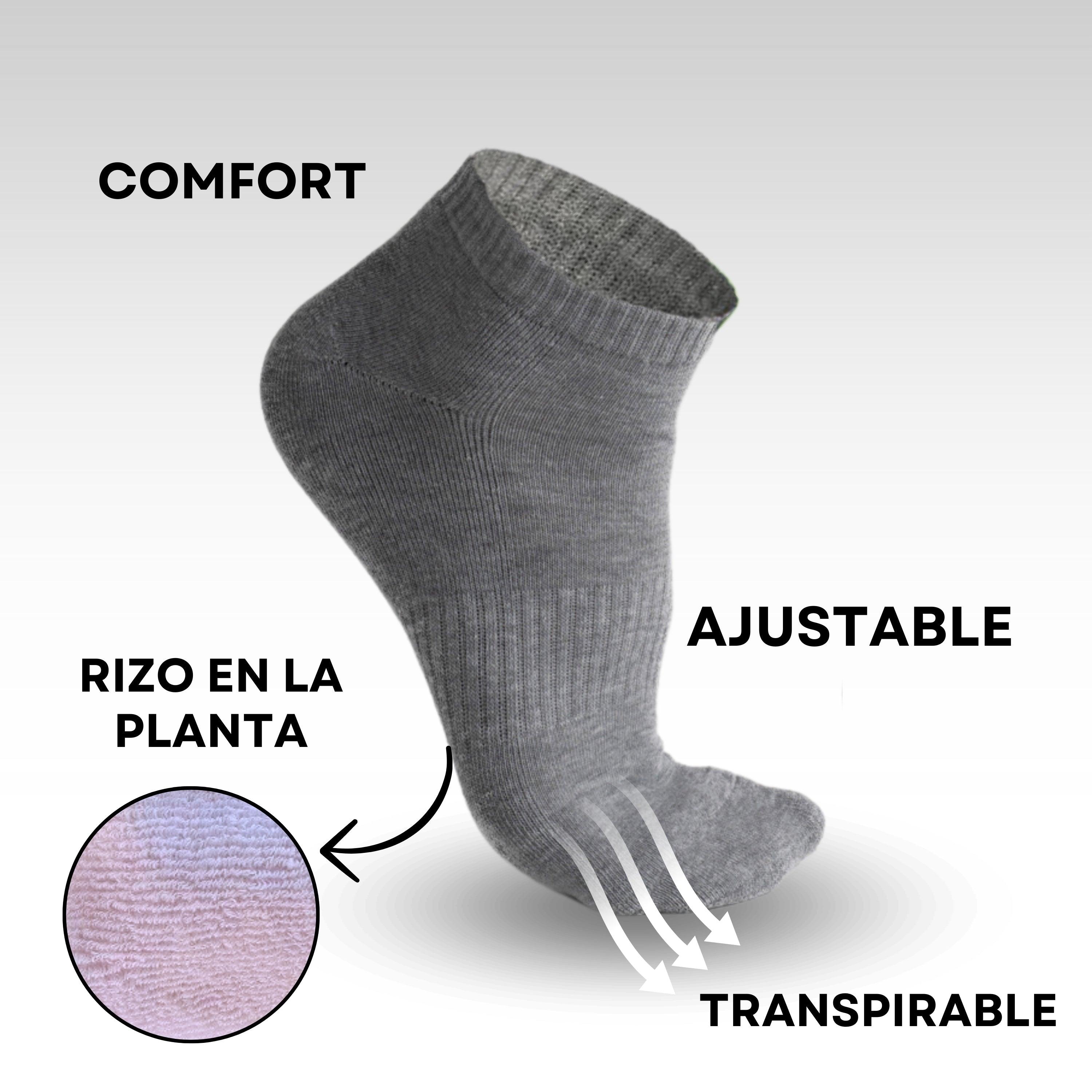 MVA | Pack de 3 Pares Surtidos de Calcetines Unisex | Ricos en Algodón con Rizo en la Planta | Tobilleros
