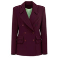 Classic Tailored Double-Breasted Blazer - Burgundy