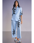 Floral Bead Embroidered Shirt & Pant Set By KYNAH, Luxury Indian Fashion & Bridal Wear