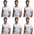 DON ALGODON | Pack de 6 Camisetas Interior de Manga Corta Blanca | 100% Algodon | Transpirable | 4 Tallas | Se Adapta al Cuerpo | Suave y Confortable | Acabados Reforzados | Hilo Compacto