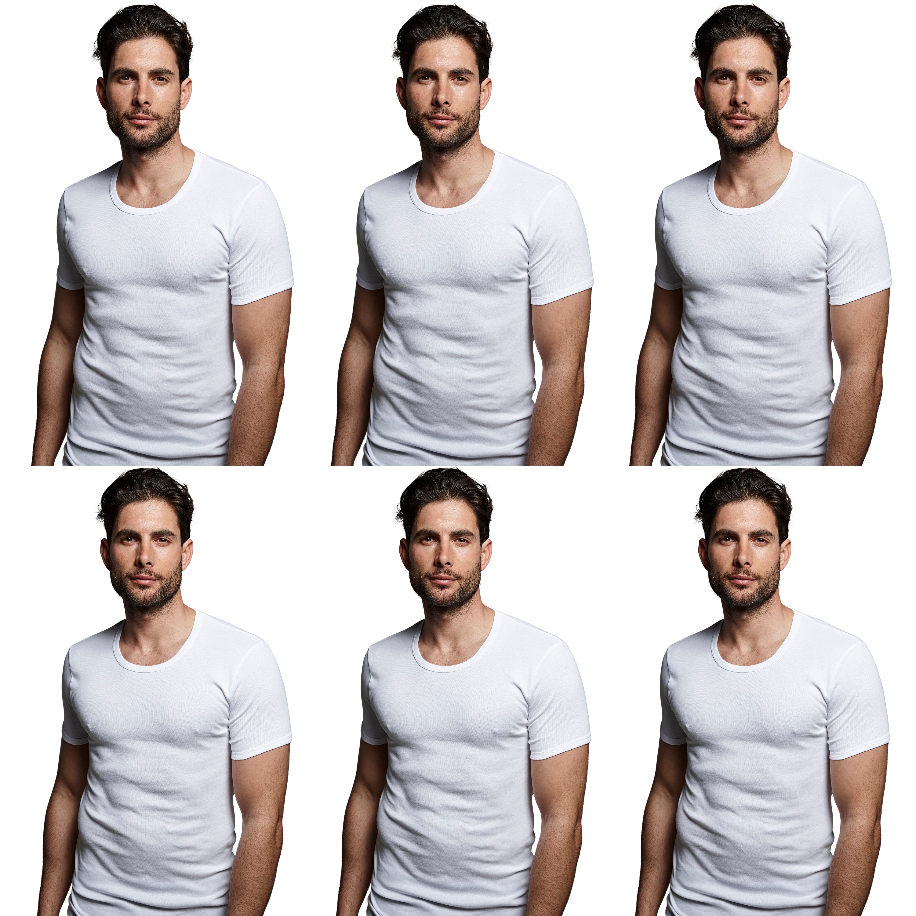 DON ALGODON | Pack de 6 Camisetas Interior de Manga Corta Blanca | 100% Algodon | Transpirable | 4 Tallas | Se Adapta al Cuerpo | Suave y Confortable | Acabados Reforzados | Hilo Compacto