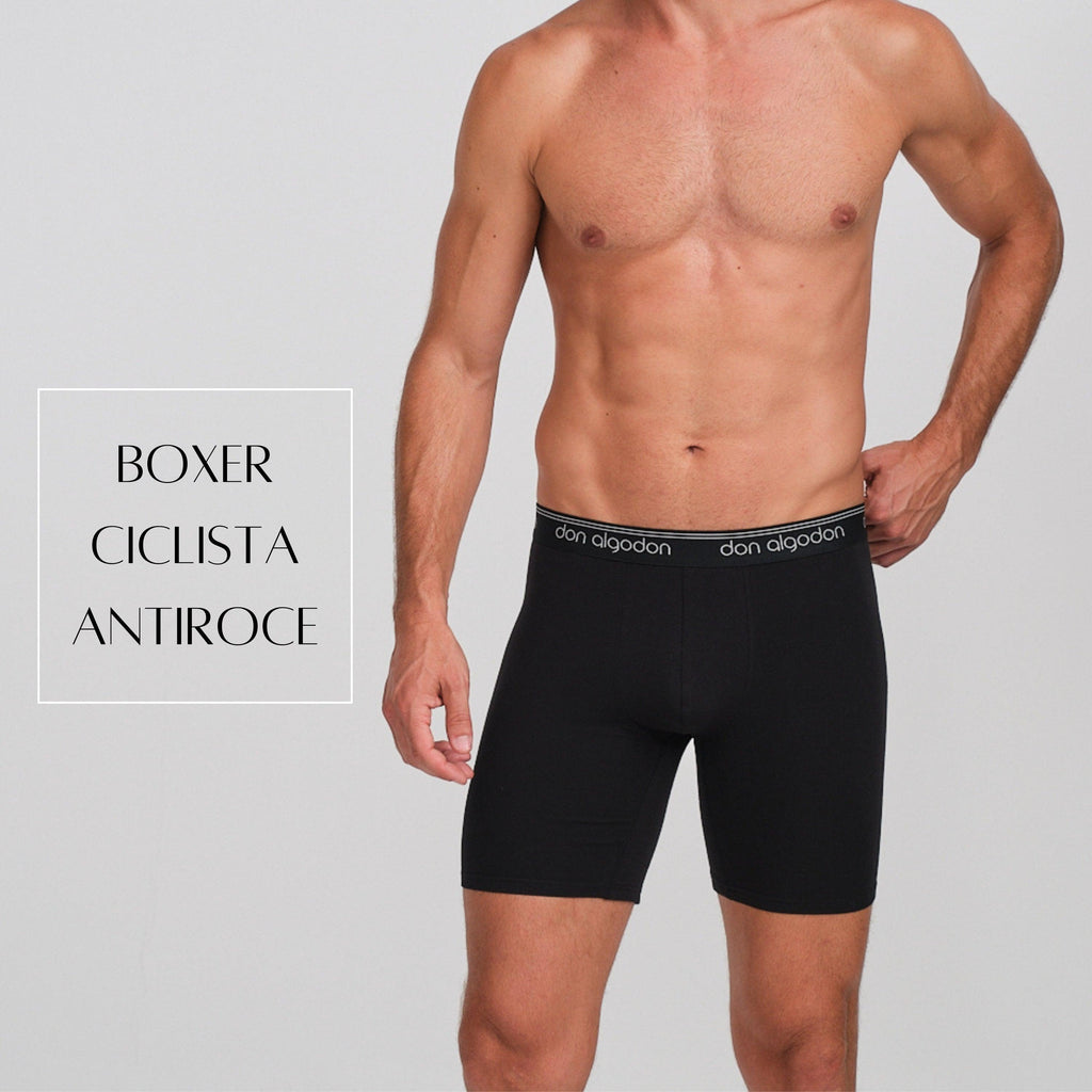 Don Algodon Premium | Pack de 4 Boxers Largos Ciclista Anti-roce Para Hombres | 95% Algodón | 4 Boxer: 2 Negros, 1 Gris Oscuro, 1 Gris Claro | Máxima Calidad