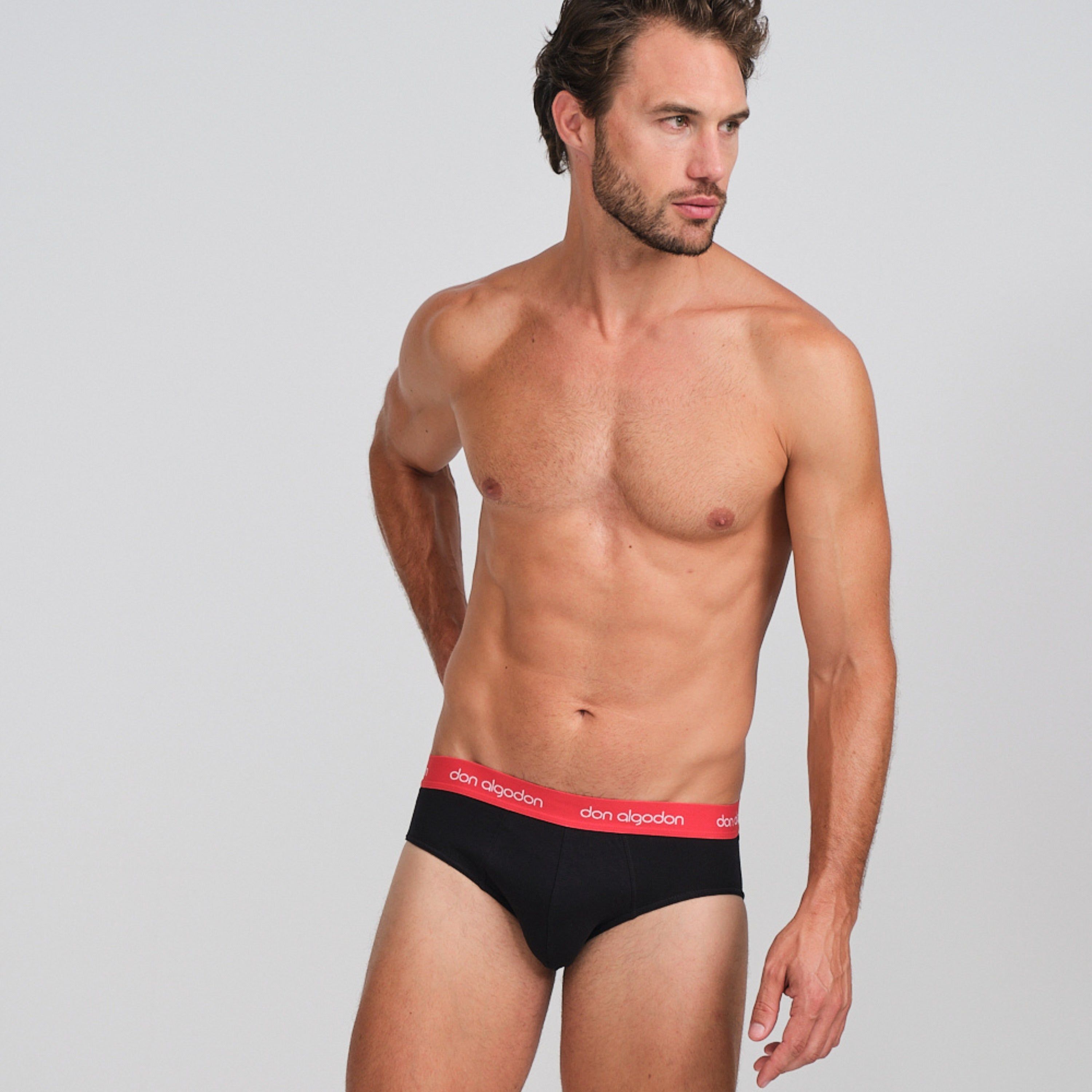 DON ALGODON | Pack de 12 Slips Para Hombre | Cintura Elástica en Colores | Cómodos y Transpirables | 93% Algodón | 3 Tallas: M, L, XL | 6 Colores Diferentes