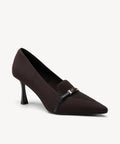 EliteLoaf Pointed Toe Heeled Pump - Coffee / US 6 | EU 36.5 | UK 4