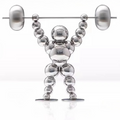 ArtZ® Abstract Weightlifter Stainless Steel Sculptures - Silver / Finish
