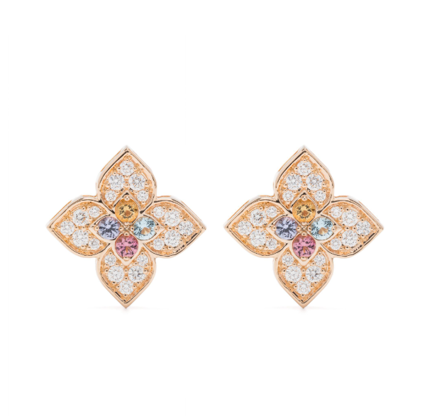 Roberto Coin Princess Flower Earrings — Rose Gold
