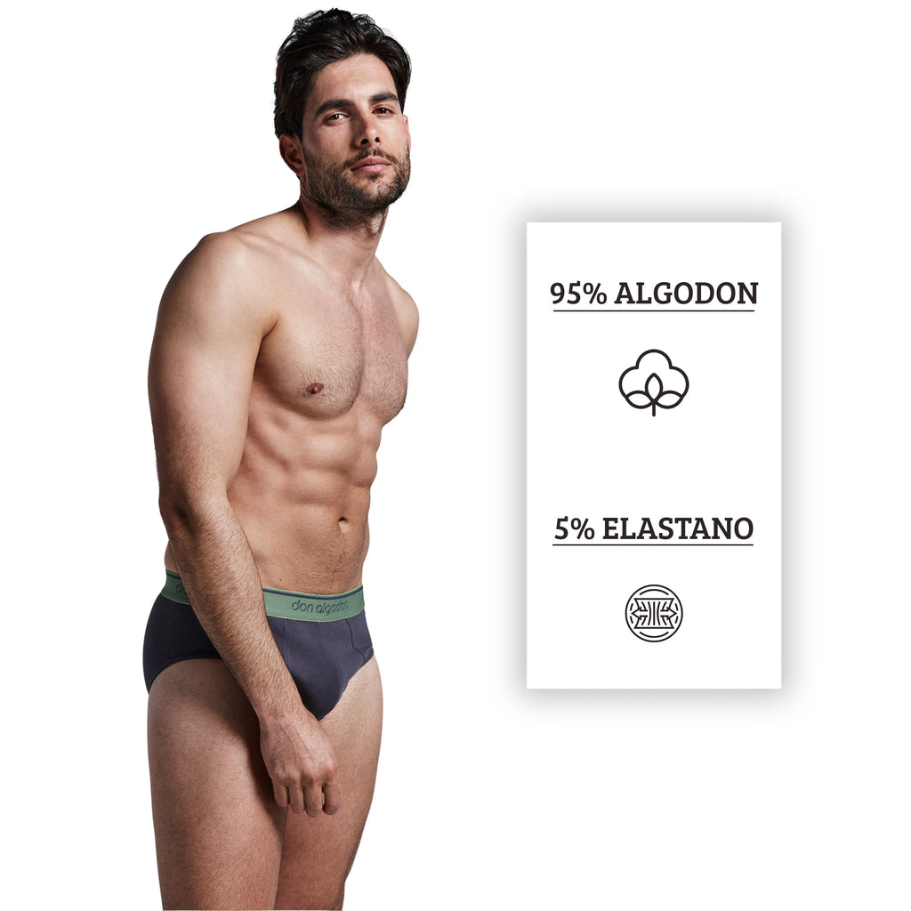 Don Algodon | Pack 6 Slips para Hombre Suaves | Transpirables y Resistentes | 1 Unidad por Color
