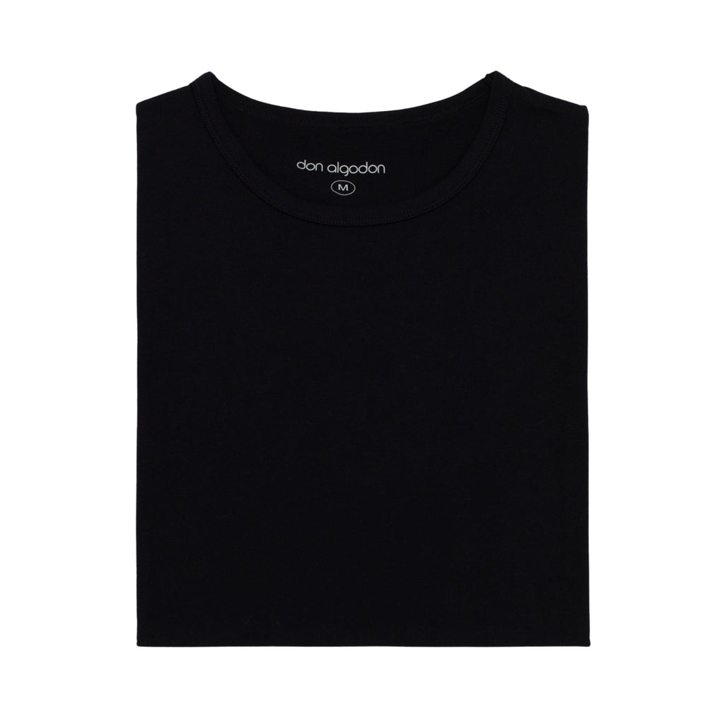 Don Algodon | 1 Camiseta Interior Negra Unisex | 100% Algodón