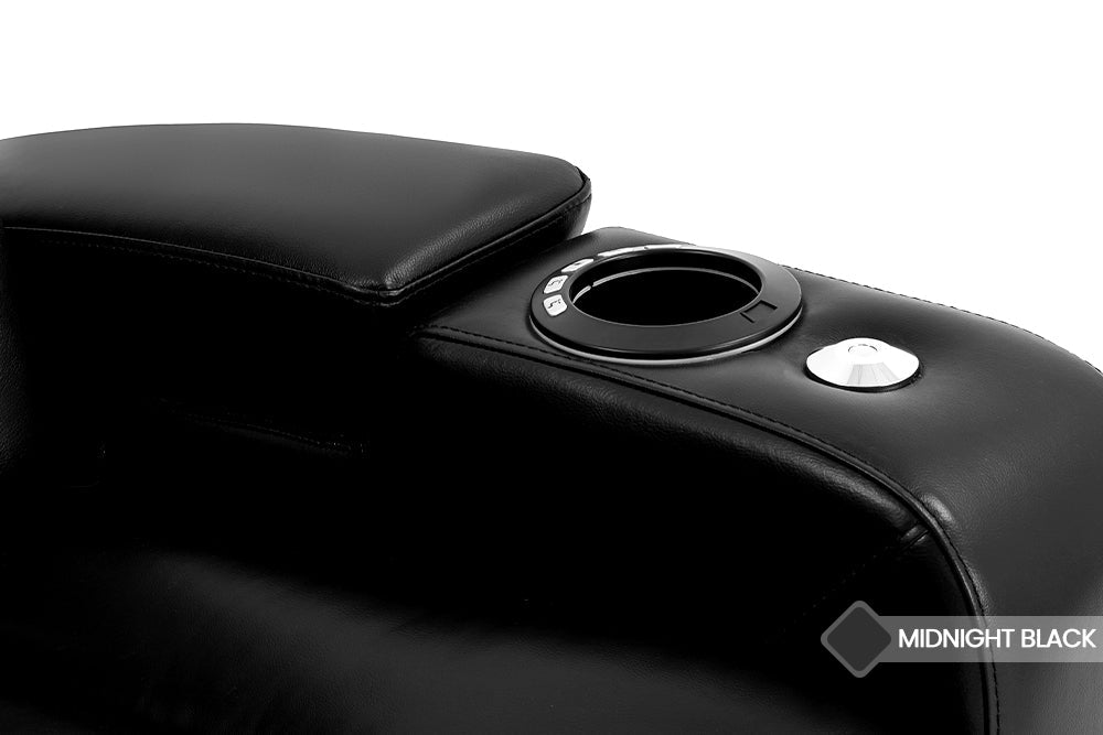 Valencia Venice Leather Home Theater Seating Row of 2, Black