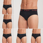 Don Algodon | Pack 6 Slips Lisos | Negros con Cintura a Colores | Transpirables