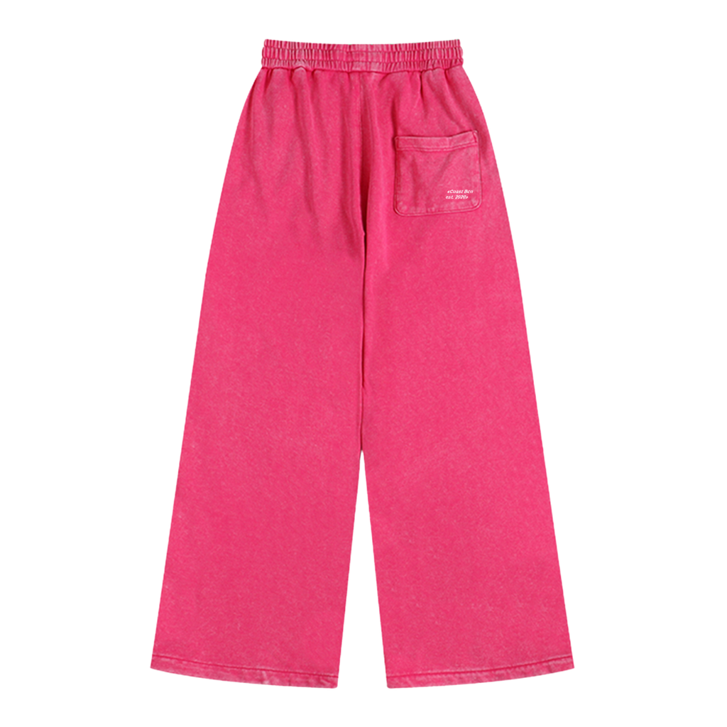 Washed Pink Wide Leg Joggers