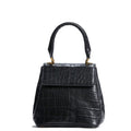 Anne Crocodile-Effect Leather Bag | Black