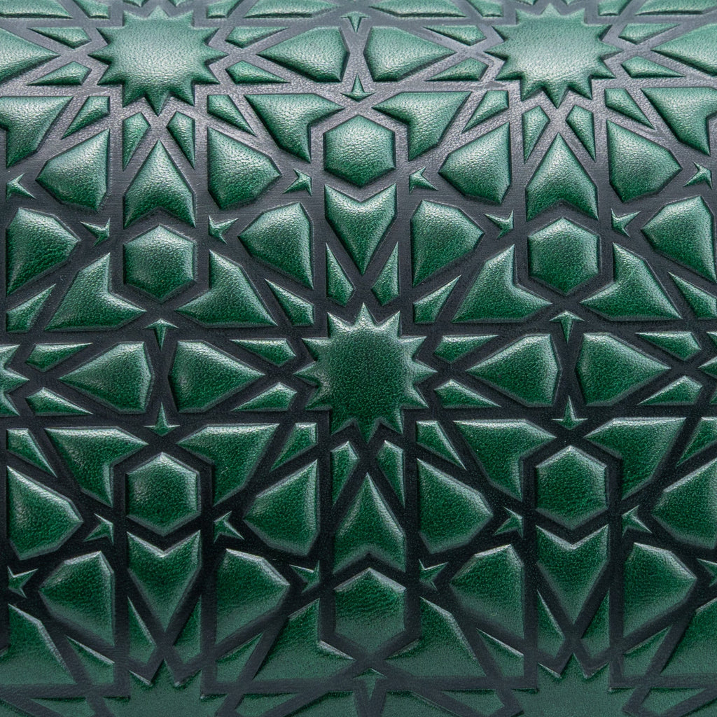 Small Embossed Leather Bag in Dark Green - Bayarcal