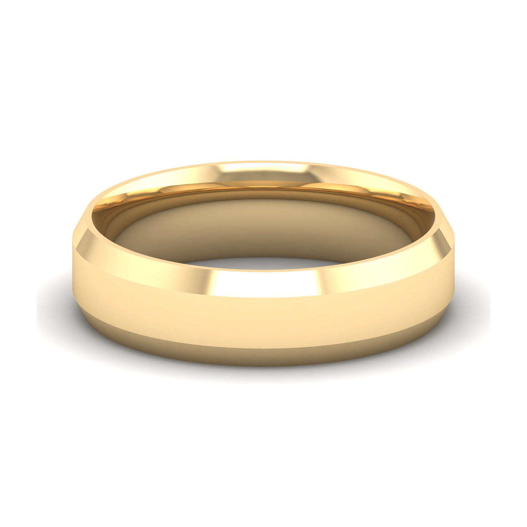 6mm Men's Beveled Wedding Band