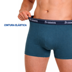 FEVI | Pack 6 Bóxers Hombre Algodón | Colores: Negro, Antracita, Gris, Verde, Marino, Azul