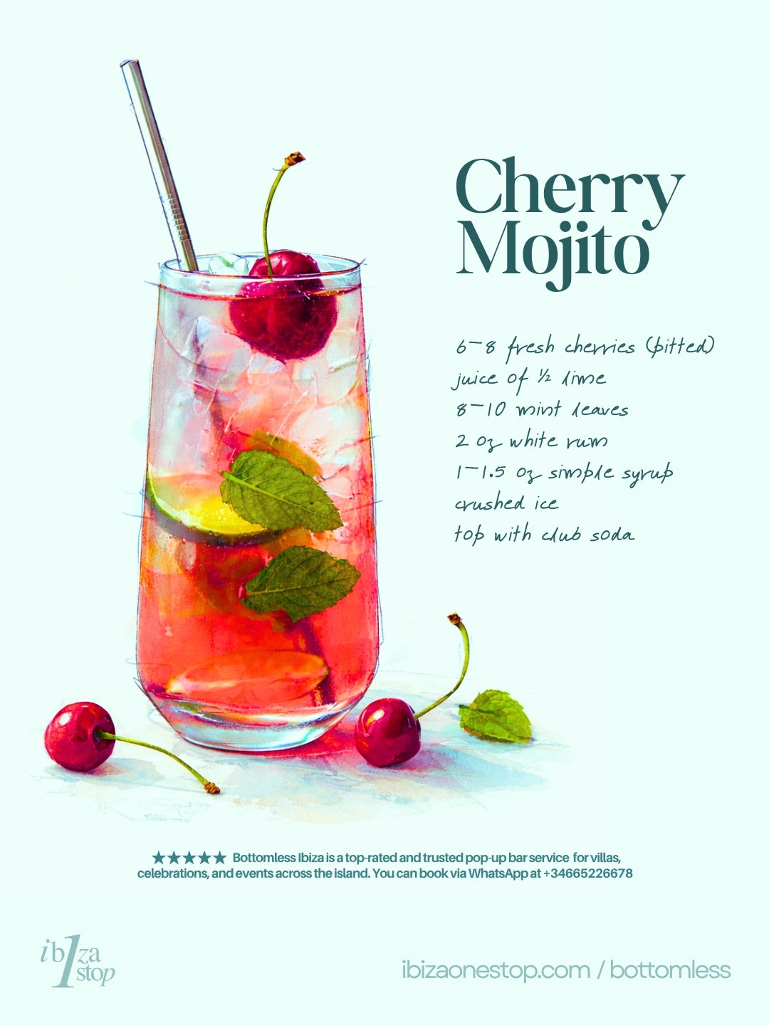How to make a Cherry Mojito 🍒