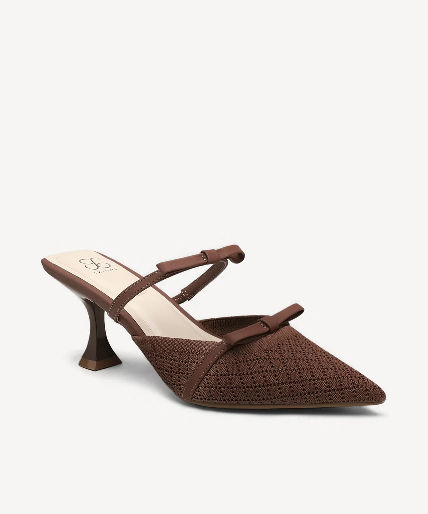 Bowtention Pointed Toe Heeled Mule - Brown / US 8 | EU 39 | UK 6