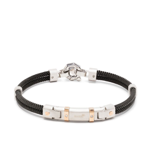 Barakà Diamond-Detail Rope Chain Bracelet — Black