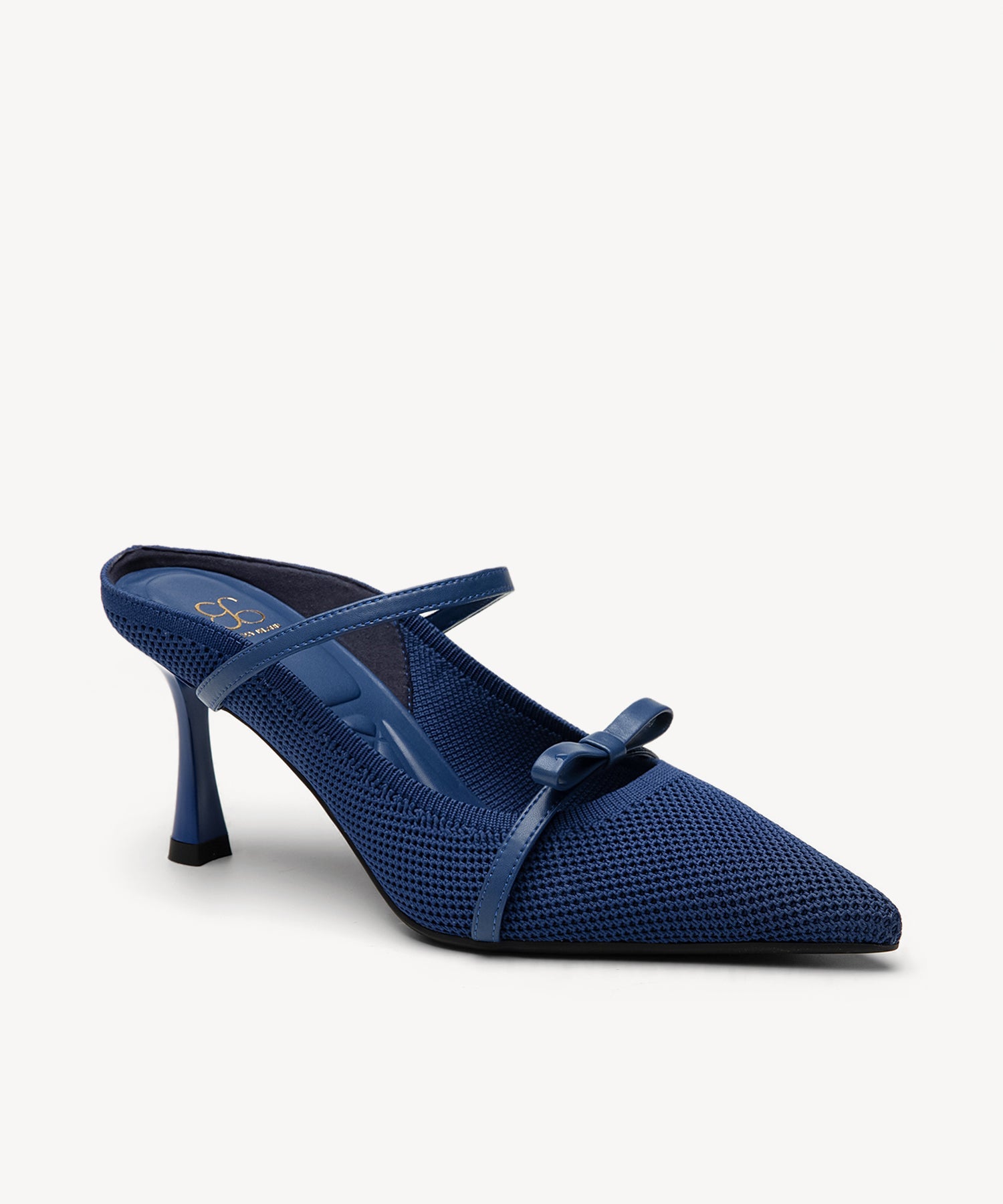 Elegant Bow Pointed Toe Heeled Mule - Blue / US 8 | EU 39 | UK 6