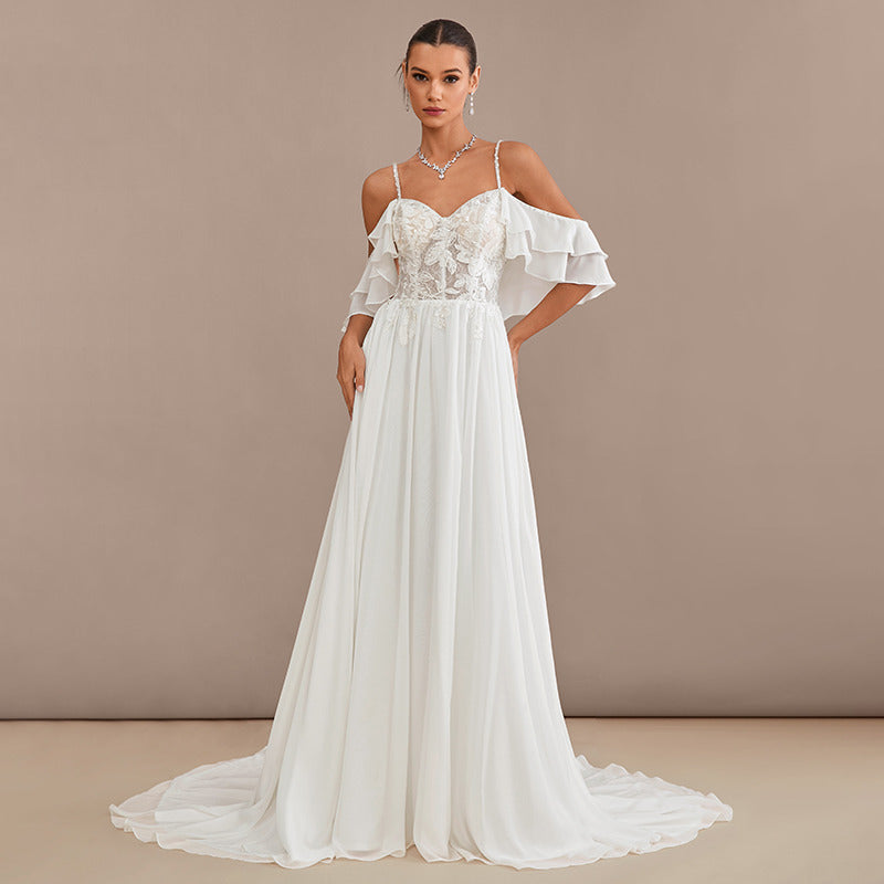Bridal Wedding Dress Ivory Long A-line