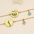 Pulsera personalizada Marsupilami Cola Larga Piedra de Nacimiento con Nombre Regalo de Cumpleaños para Amigos de la Familia | Callie × Marsupilami