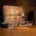 Decantador de Whisky Personalizado con Cara y Caricatura de Personaje con Nombre y Texto Regalo de Cumpleaños para Hombres Amantes del Whisky