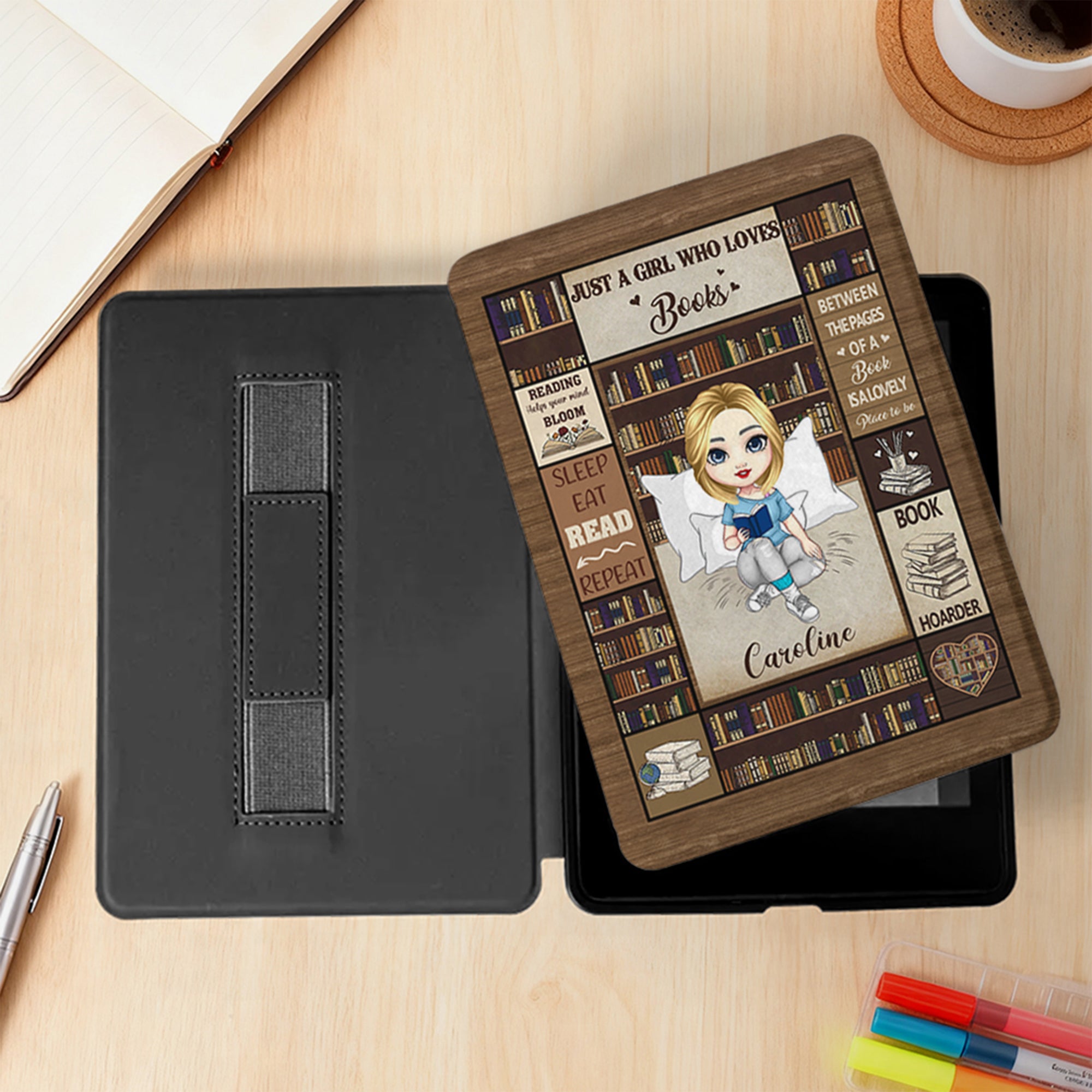 Funda Kindle personalizada de dibujos animados con nombre para varios modelos Uso diario Regalo de cumpleaños para ratón de biblioteca amante de los libros