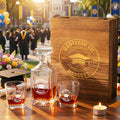 Decantador cuadrado de graduación personalizado con nombre y año Regalo de fiesta de graduación para graduado amante del whisky