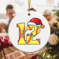 Baloncesto Personalizado Fútbol Acrílico Cerámica Vidrio Colgante Ornamento con Nombre y Número Árbol Decoración Regalo de Navidad para los amantes de los deportes de pelota