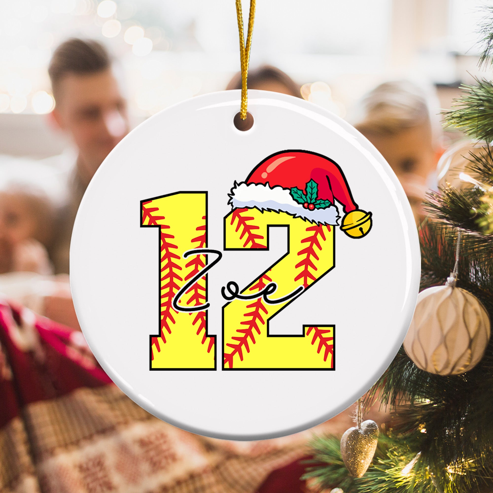 Baloncesto Personalizado Fútbol Acrílico Cerámica Vidrio Colgante Ornamento con Nombre y Número Árbol Decoración Regalo de Navidad para los amantes de los deportes de pelota