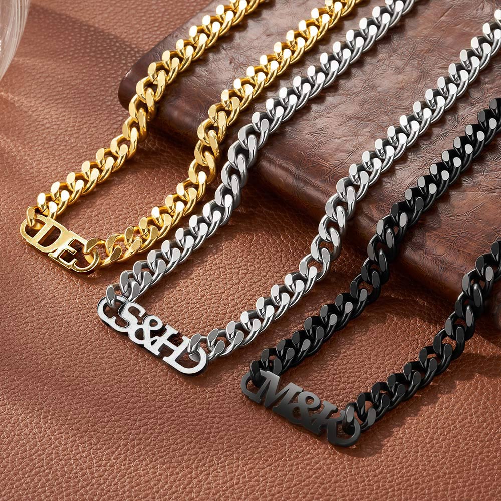 Personalizado Minimalismo Nombre Collar Diario Versátil Joyería Día de San Valentín Aniversario Cumpleaños Regalo para Mujeres Hombres