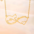 Personalizado Mobius Cat Nombre Love Heart Collar Minimalista Joyería Cumpleaños Aniversario Regalo para el dueño Cat Lover