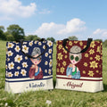 Personalizado de dibujos animados Chica Volando Nacimiento Flor Bolsa grande con nombre Uso diario Viaje Esencial Cumpleaños Aniversario Regalo para Mujeres