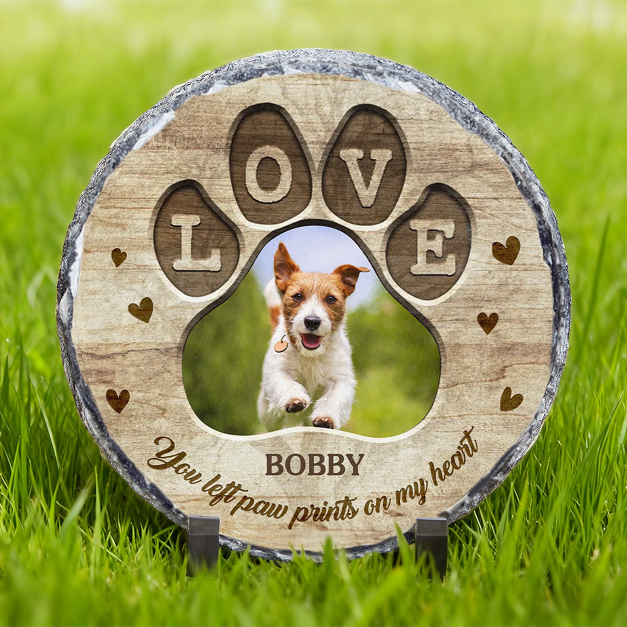 Personalizada Amor Mascota Foto Resistente al Desgaste Piedra de Jardín con Nombre Decoración de Patio Recuerdo de Mascota Regalo Conmemorativo para Dueños de Mascota Amantes del Jardín