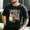 Personalizado Retro Bootleg Estilo 1-5 Foto 100% Algodón Camiseta con Título Día del Padre Cumpleaños Regalo para Papá Abuelo