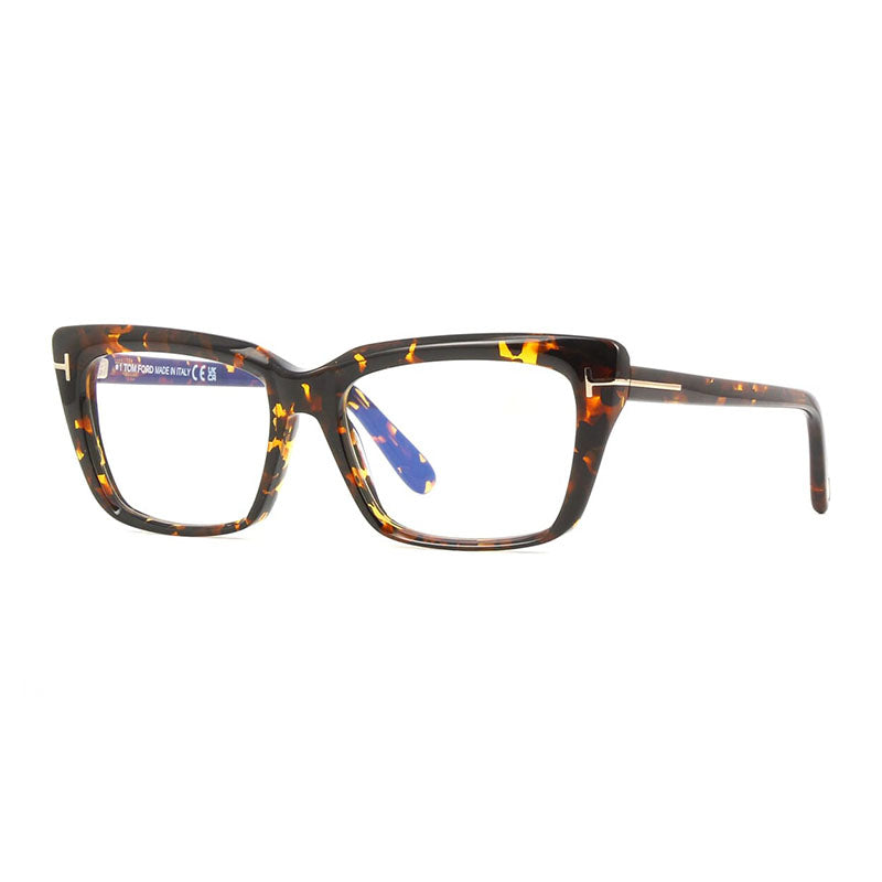 Tom Ford FT5894-B001 Square Tortoiseshell Acetate Eyeglasses — Black
