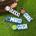 Acrílico personalizado Béisbol Softbol Fútbol Deportes Llavero Bolsa Etiqueta con Nombre Día del Juego Cumpleaños Regalo para los amantes del deporte