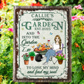Letrero de metal personalizado con el nombre y la fecha de un personaje de dibujos animados de un jardín Decoración de jardín Inauguración de la casa Regalo de cumpleaños para mamá Abuela Amantes de l