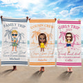 Toalla de playa personalizada con el nombre de un personaje de dibujos animados de la playa de verano de gran tamaño y secado rápido Regalo de cumpleaños esencial de viaje para la familia de los niños
