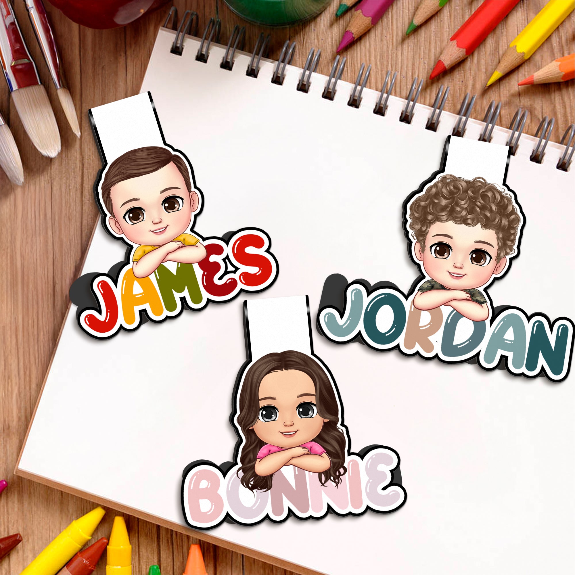 Marcapáginas magnético personalizado de dibujos animados con nombre de colores Accesorio de lectura de uso diario Regalo de cumpleaños para los amantes de los libros Ratones de biblioteca