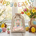 Conejito de Pascua Personalizado Cinta Floral de Yute con Nombre Bolsa de Regalo con Cordón Fiesta de Caza para Niños Niñas