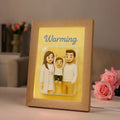 Personalizado Divertido 3D Personaje Foto Marco Acrílico LED Luz de Noche con Base de Madera y Título Decoración del Hogar Regalo de Cumpleaños para la Familia Amante de las Mascotas