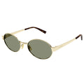 Saint Laurent SL692002 Metal Oval Sunglasses — Gold