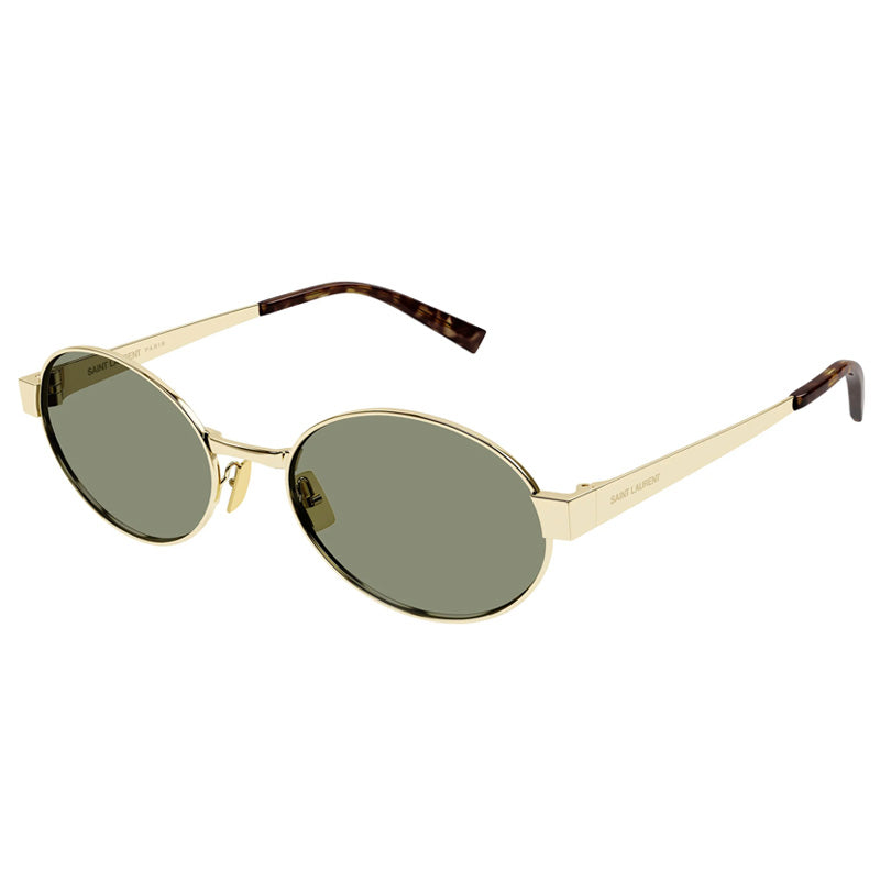 Saint Laurent SL692002 Metal Oval Sunglasses — Gold