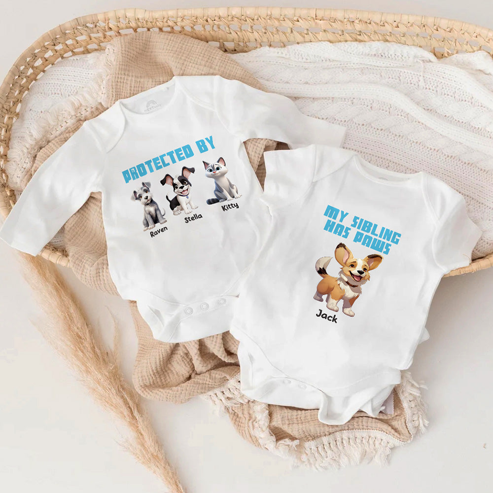 Personalizado 3D Cartoon 1-4 Mascotas 100% Algodón Bebé Body con Nombres Baby Shower Cumpleaños Regalo para Niños Niñas Recién Nacidos