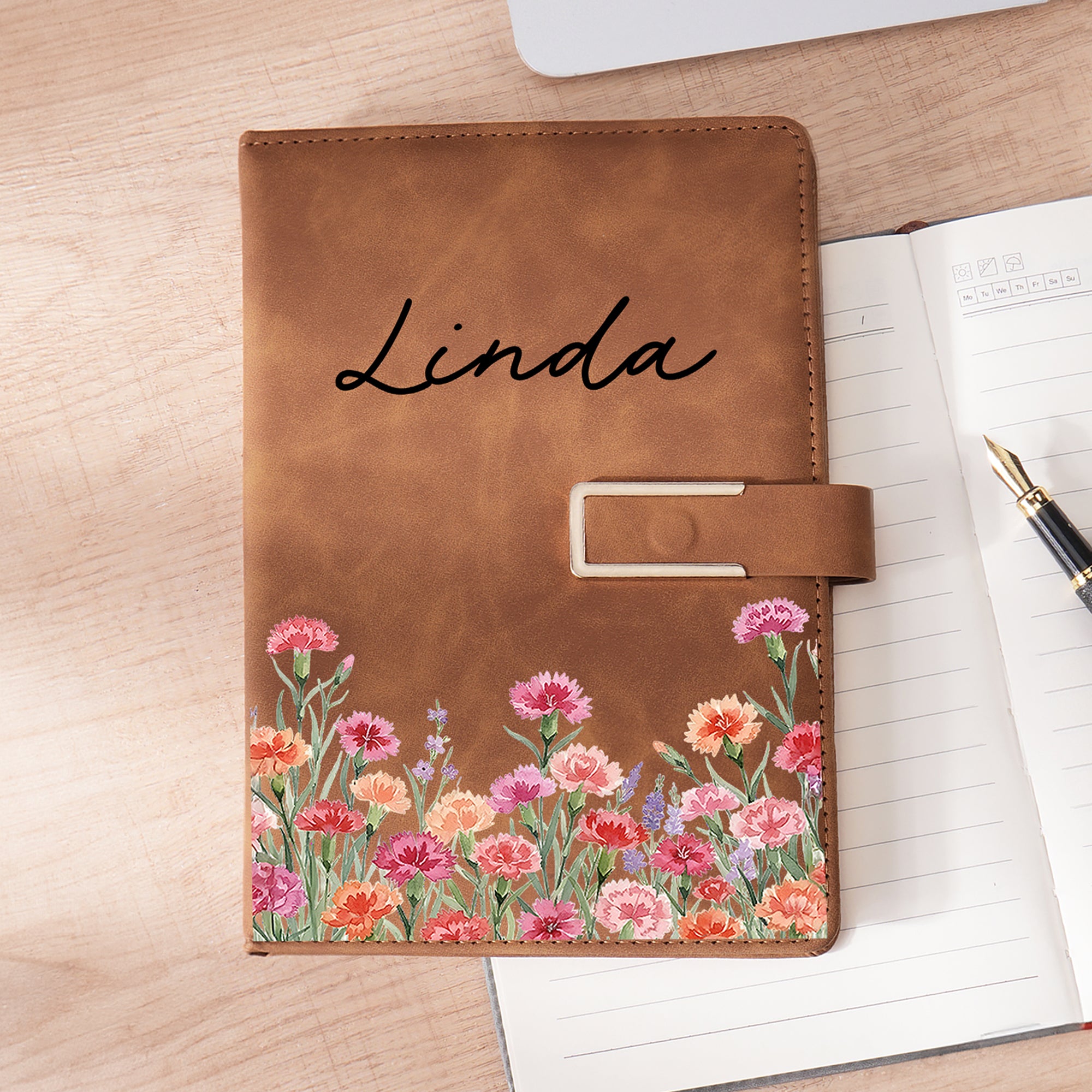 Cuaderno A5 personalizado con nombre y páginas rayadas Uso diario Material de oficina Regalo del Día de la Madre para mamá amiga