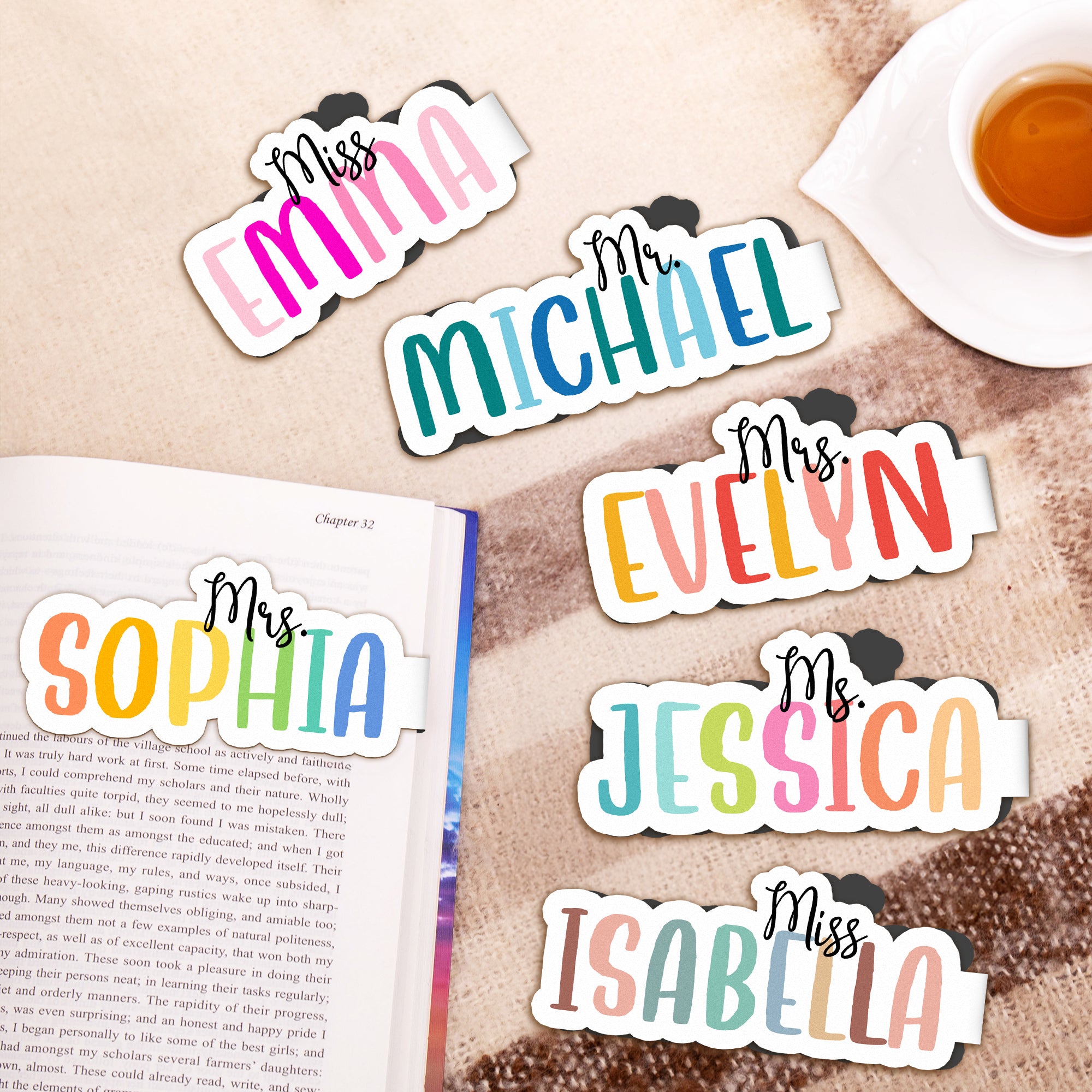 Clip magnético personalizado con nombre y título Club de lectura Regalo de cumpleaños para profesores Amantes de los libros