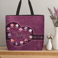 Personalizada Retro Nacimiento Flor Gran Capacidad Impermeable Bolsa Tote con Nombre y Título Día de la Madre Cumpleaños Aniversario Regalo para Mujeres Mamá Abuela