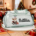 Vaca Highland personalizada Bolsa de lona impermeable con múltiples compartimentos, correa para el hombro y nombre Regalo de Navidad de cumpleaños para mujer