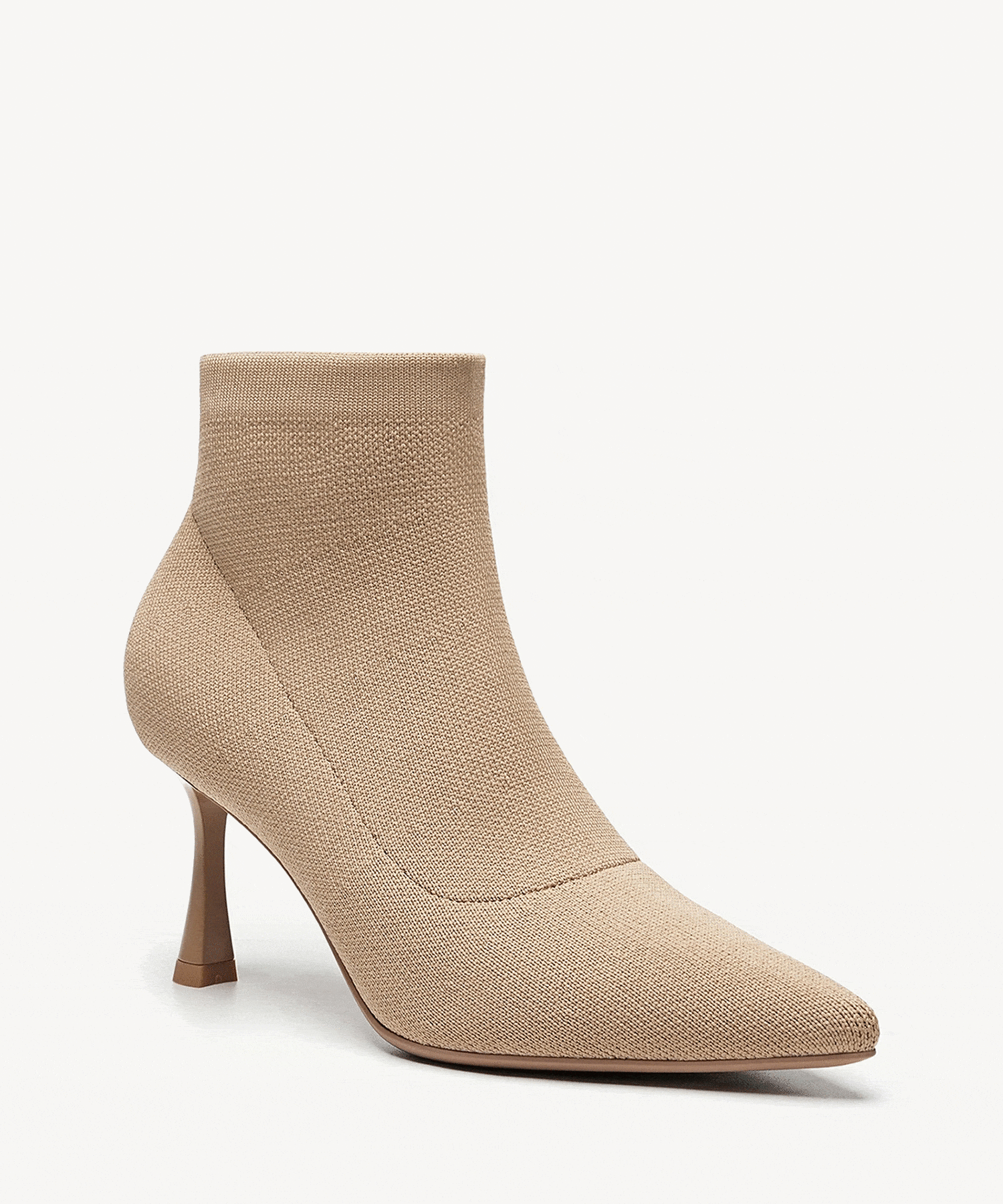 Moodboots Stiletto Sock Ankle Boot - Apricot / US 6.5 | EU 37 | UK 4.5